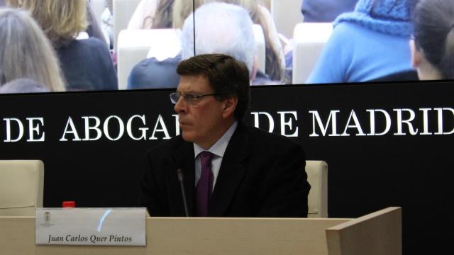 Juan Carlos Quer durante su intervención en el Colegio de Abogados de Madrid.