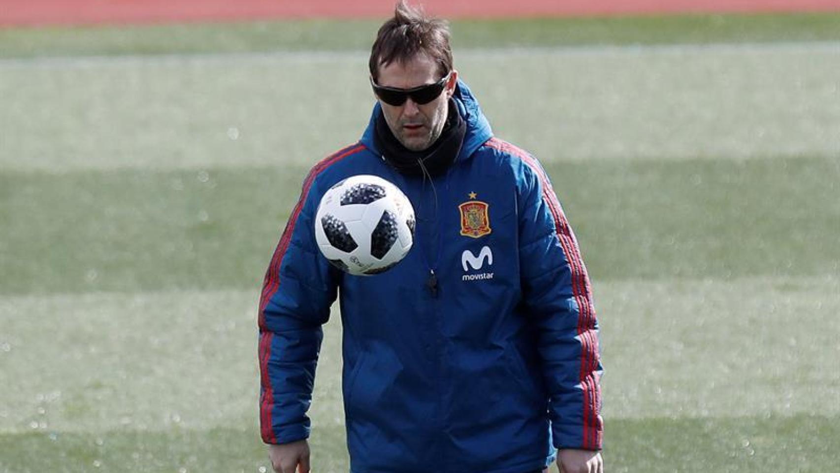 Lopetegui, durante un entrenamiento.