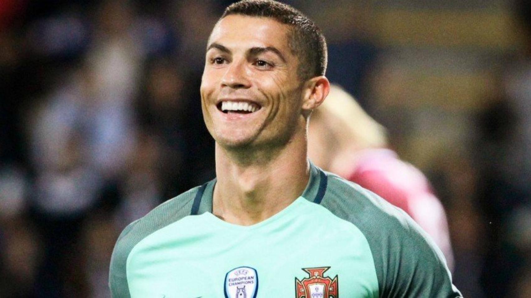 Cristiano celebrando su gol con Portugal. Foto. Twitter (@LaLiga)