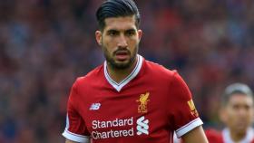 Emre Can durante un partido del Liverpool. Foto: Twitter (@LFC).