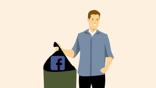 borrar facebook basura