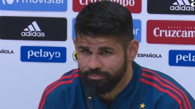 Diego Costa, en rueda de prensa. Foto: Twitter (@elchiringuitotv)