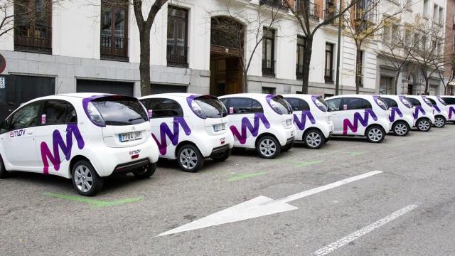 Vehículos de Emov en las calles de Madrid.