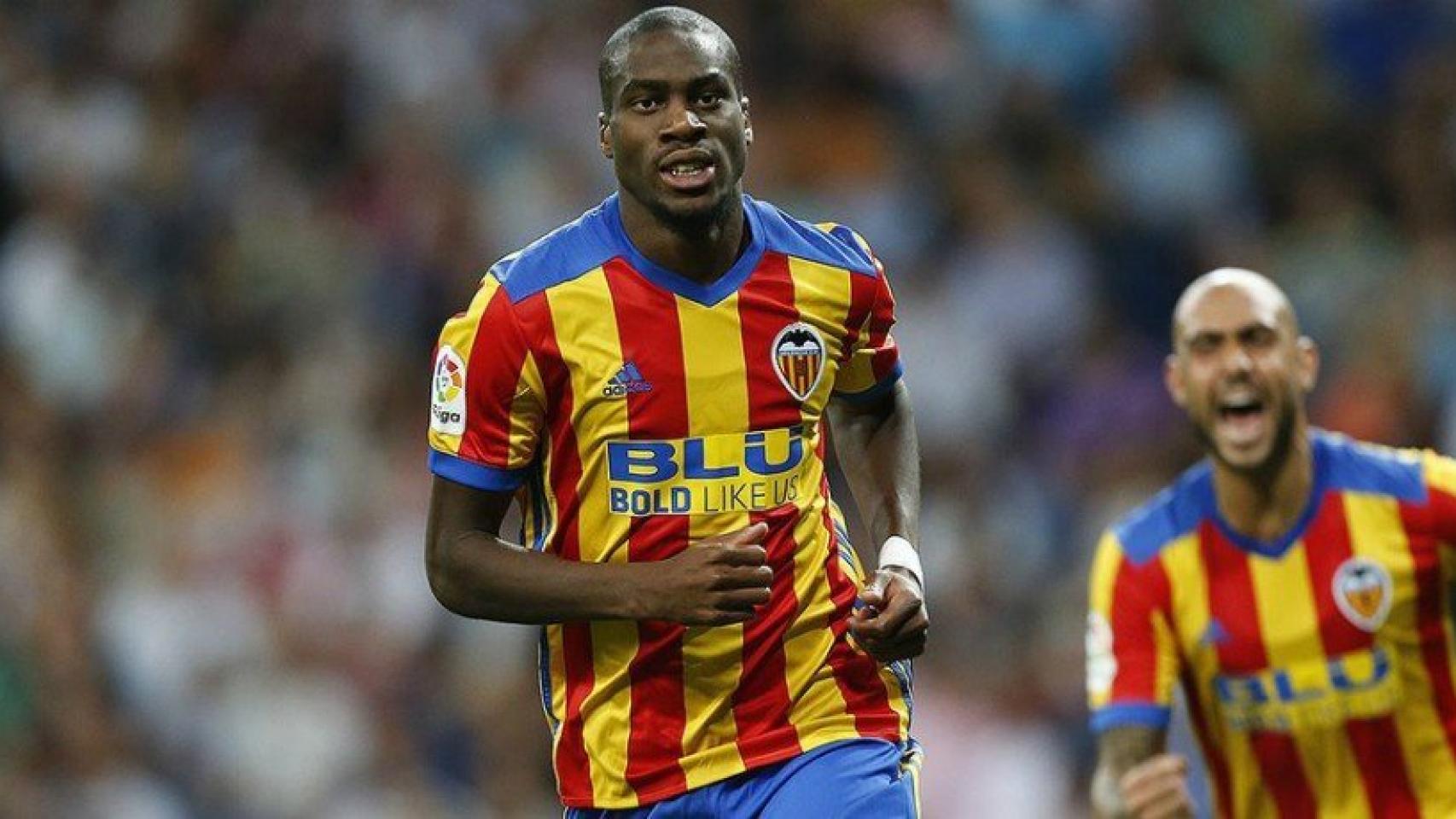 Kondogbia celebra su gol en el Bernabéu. Foto Twitter (@valenciacf)