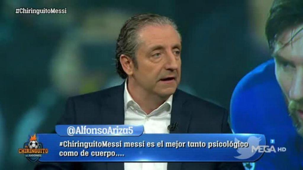 Pedrerol en El Chiringuito. Foto: Twitter (@elchiringuitotv)