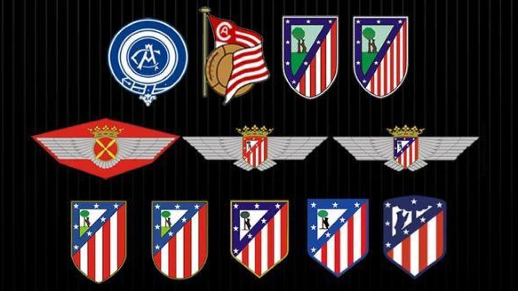 Evolución del escudo del Atlético de Madrid.