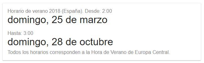 cambio de horario de verano 2018 google