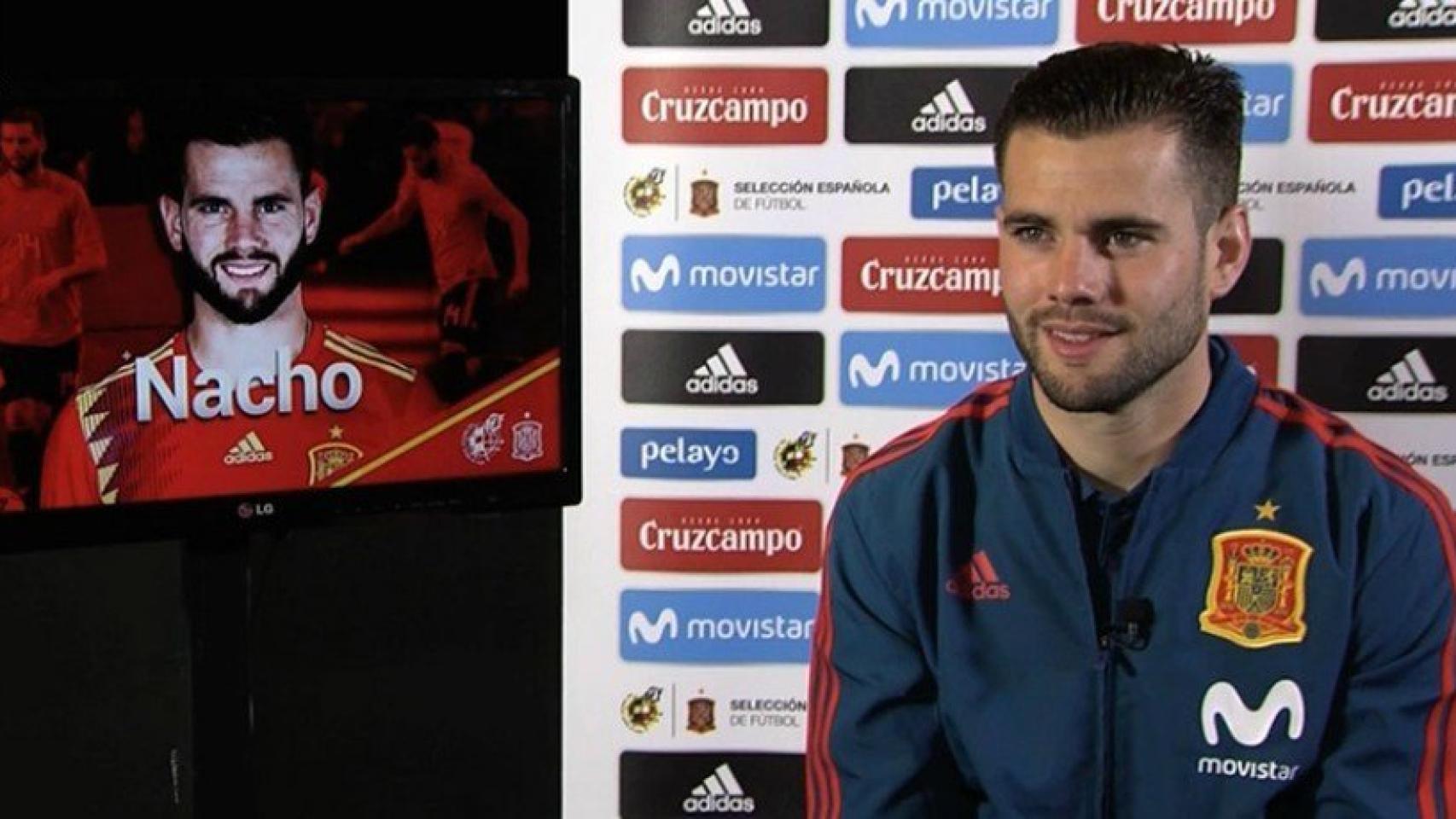 Nacho con la selección española. Foto: sefutbol.com