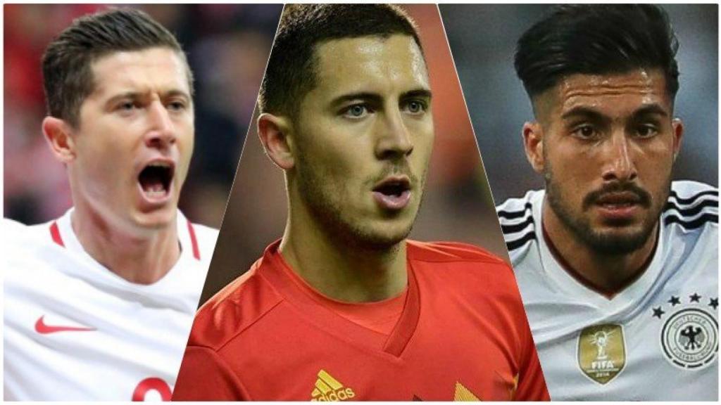 Lewandowski, Hazard y Emre Can