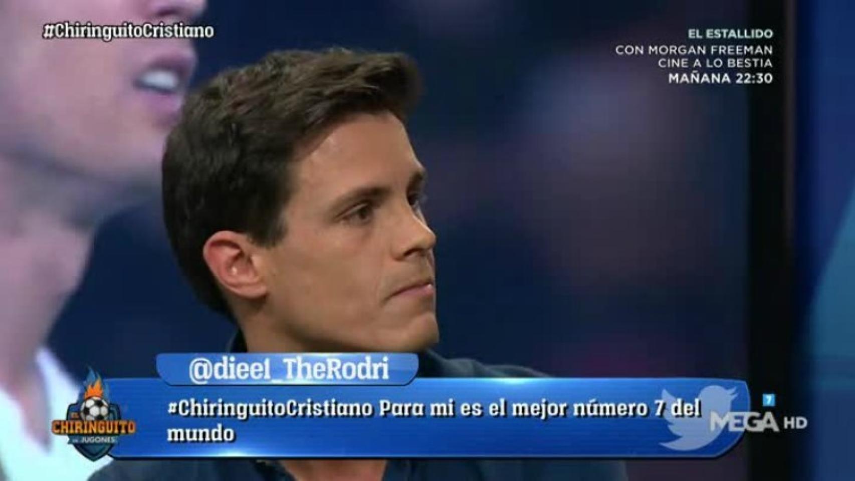 Edu Aguirre, en el Chiringuito. Foto: Twitter (@elchiringuitotv)