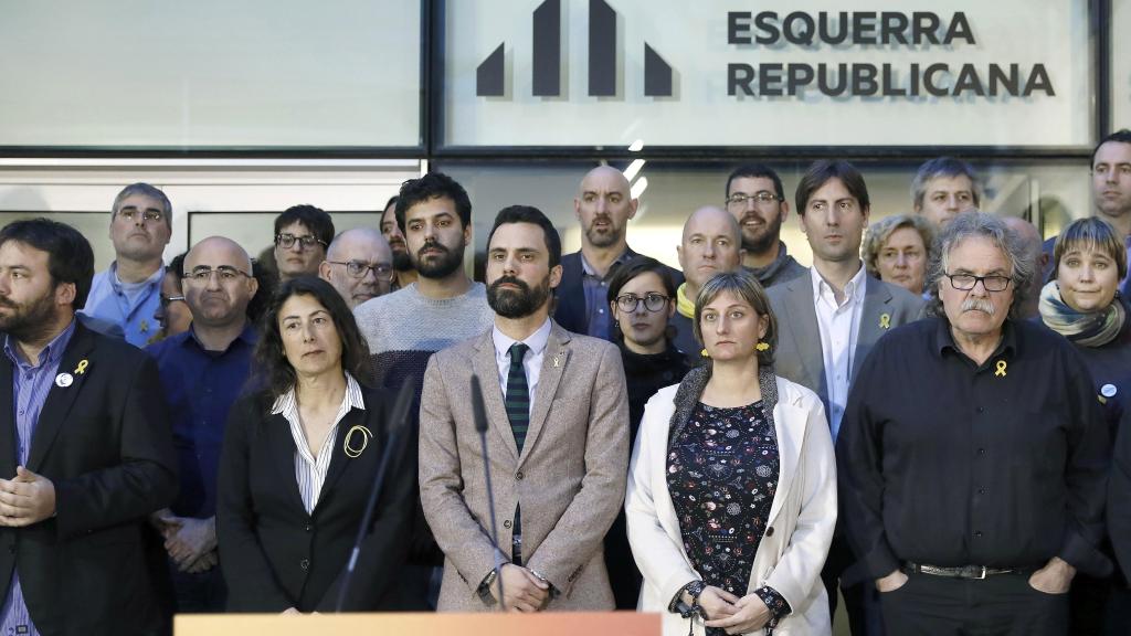 Torrent, durante una concentración de ERC tras la encarcelación de varios políticos independentistas.