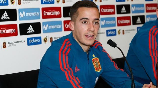 Lucas Vázquez, en rueda de prensa. Foto: sefutbol.com