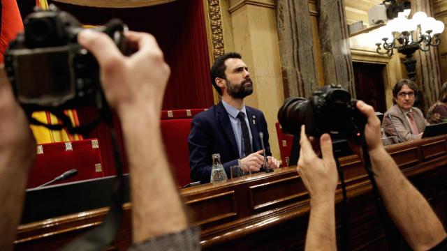 Roger Torrent, este sábado en el Parlament de Catalunya.