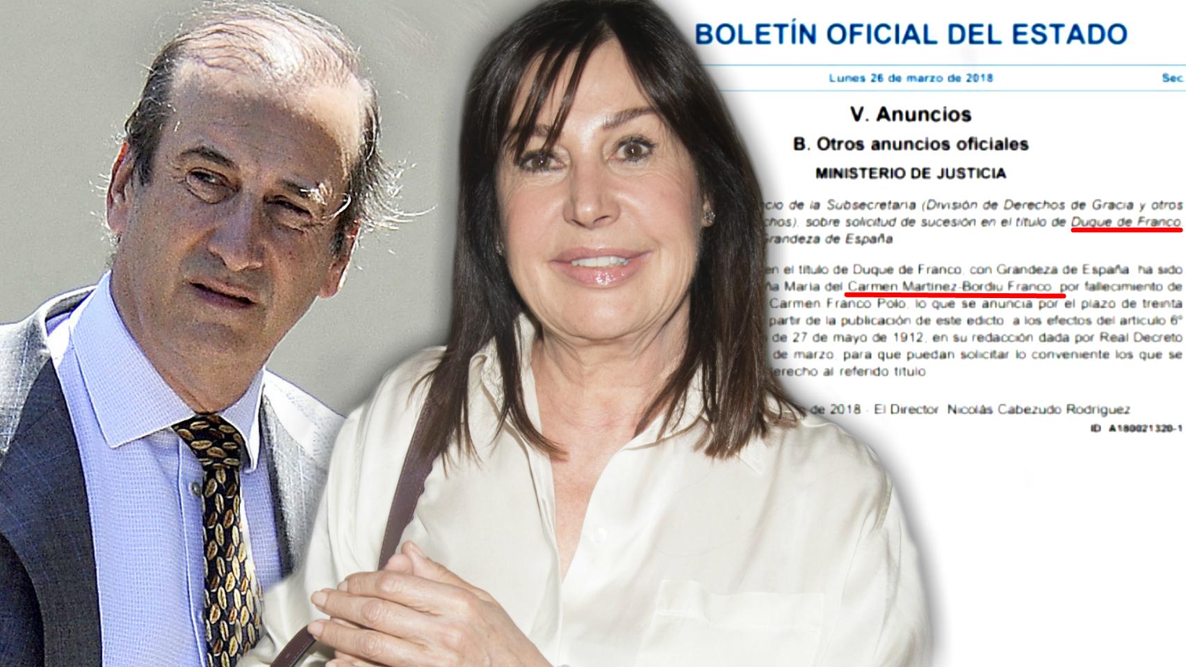 Francis Franco, Carmen Martínez Bordiú y el documento del BOE.