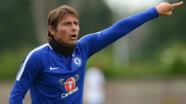 Conte, durante un entrenamiento del Chelsea. Foto chelseafc.com