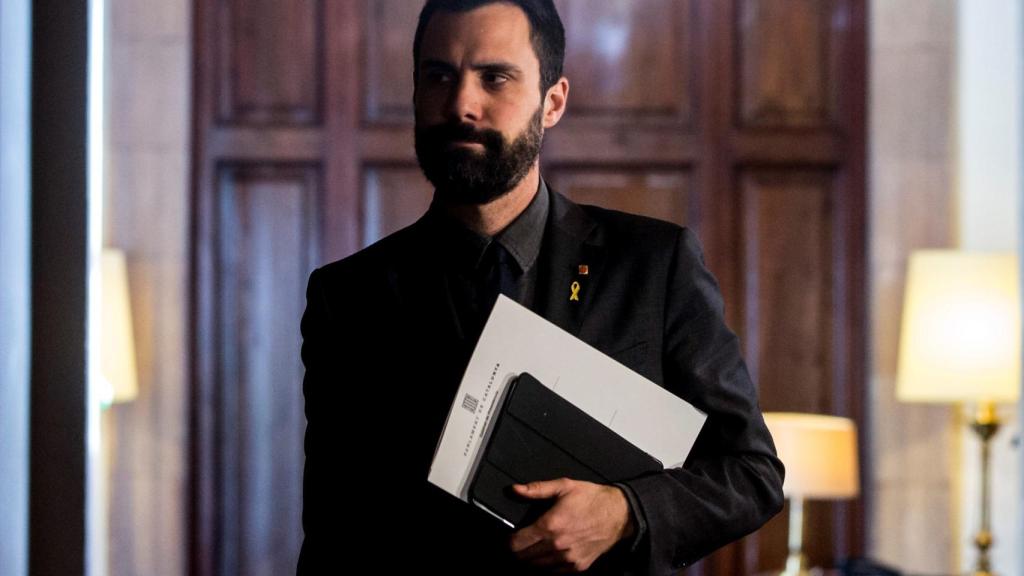 Roger Torrent, en el Parlament de Cataluña.