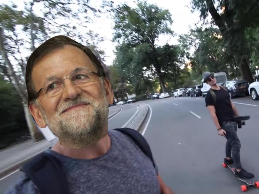 Aportación de Christian Flores, creador de Velaske yo soi guapa, que se imagina al Rajoy youtuber como a Casey Neistat con skateboard eléctrico.