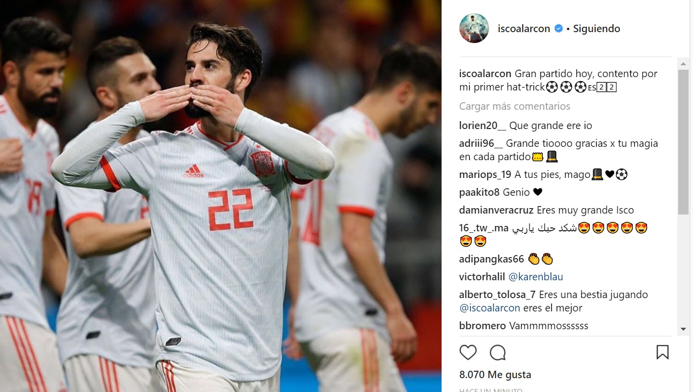 El primer mensaje de Isco en las redes tras sus polémicas declaraciones