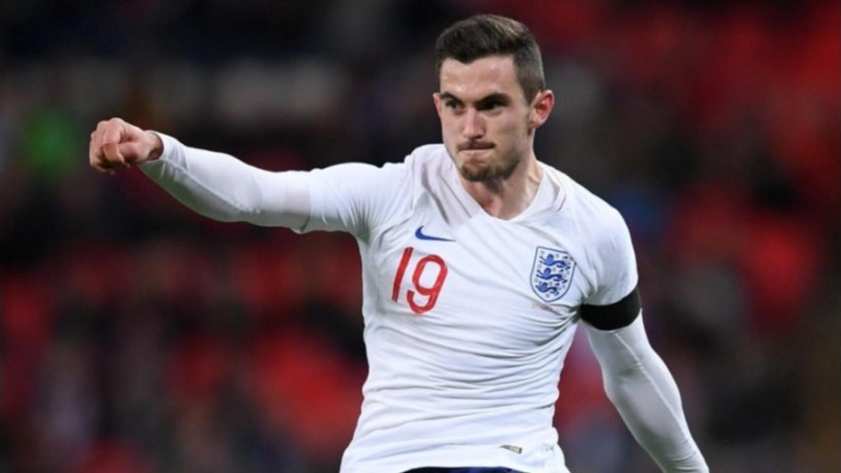 Lewis Cook, en el amistoso Inglaterra-Italia. Foto. Twitter (@