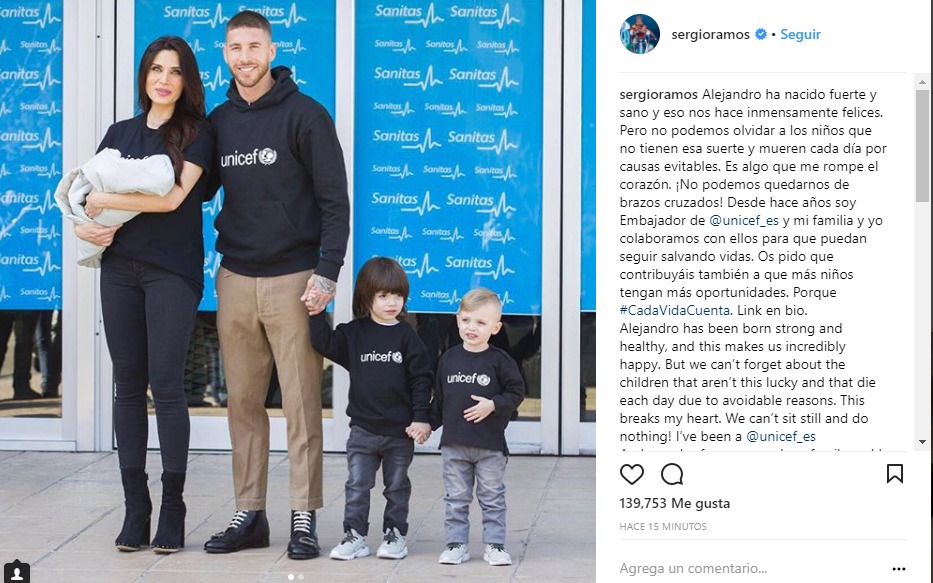 Las primeras fotos de Ramos y Pilar Rubio con sus tres hijos que han enternecido a las redes