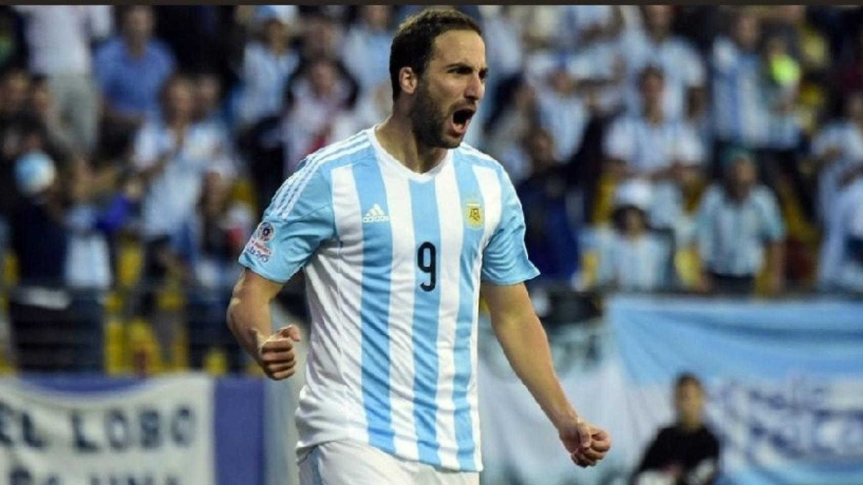 Gonzalo Higuaín, con la selección albiceleste. Foto: afa.org.ar