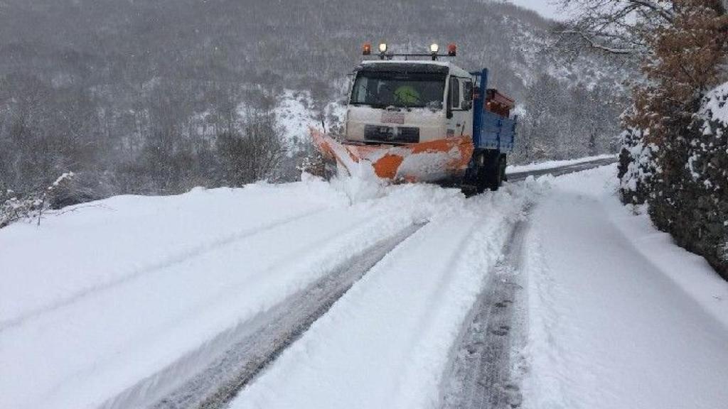 Imagen de archivo de una nevada en Sanabria.