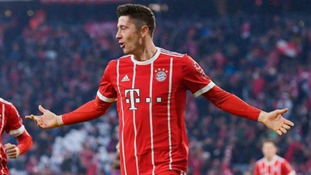 Lewandowski celebra un gol. Foto fcbayern.com