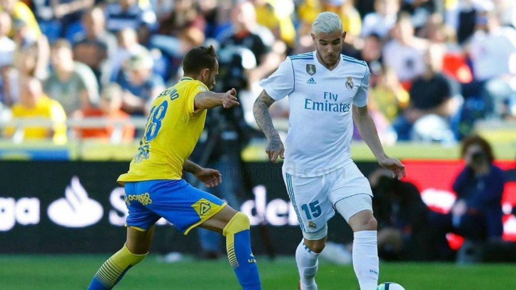 Theo Hernández ante Las Palmas. Foto Twitter (@TheoHernandez)