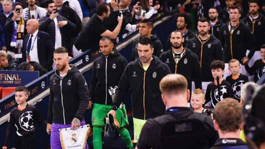 El Real Madrid y la Juventus saltan al campo en Cardiff