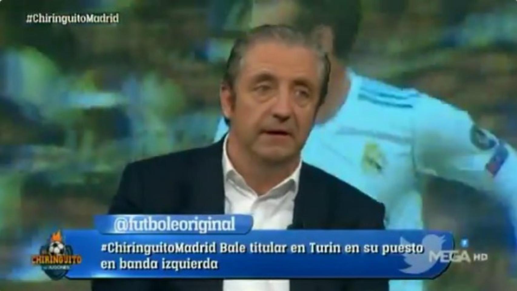 Josep Pedrerol en El Chiringuito. Foto: Twitter (@elchiringuitotv)