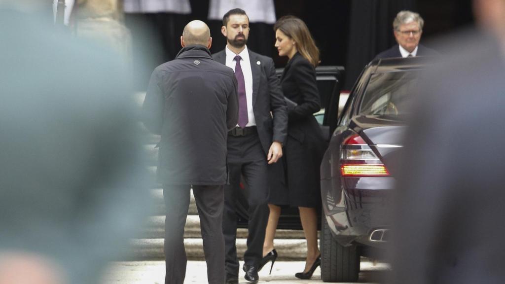 Letizia en su llegada a El Escorial