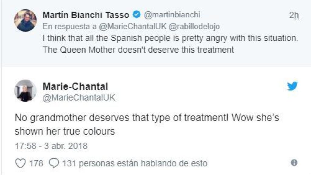 Uno de los mensajes de Marie-Chantal.