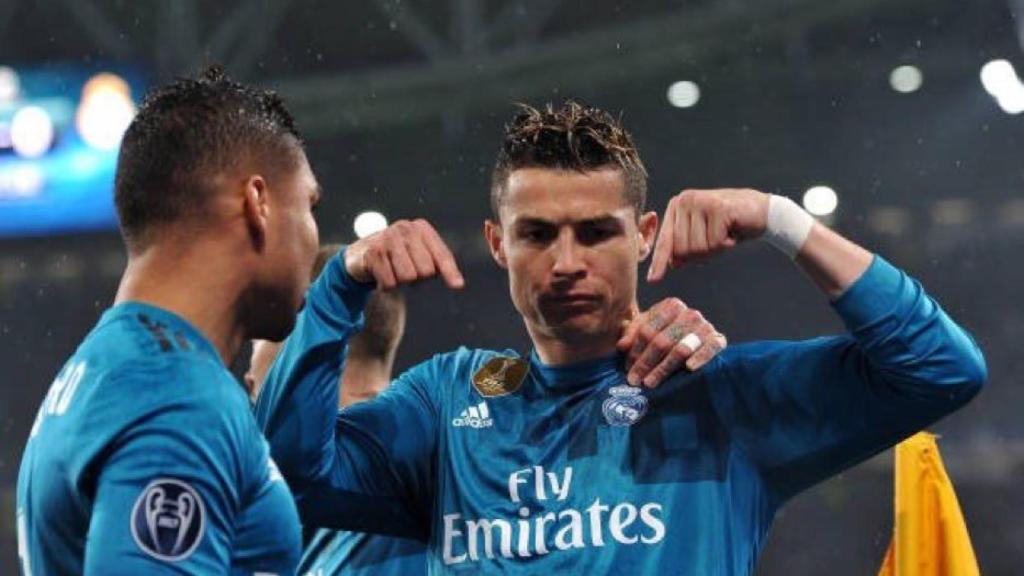 Cristiano, en la celebración de su primer gol a la Juventus.