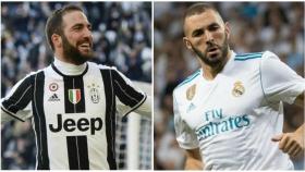 Higuaín y Benzema, uno de los duelos del Juventus - Real Madrid