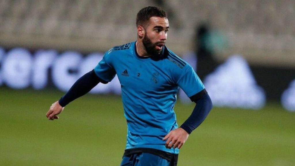 Carvajal entrena en Champions. Foto Twitter (@danicarvajal92)