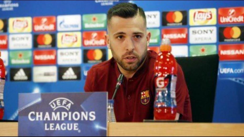 Jordi Alba, en rueda de prensa. Foto: fcbarcelona.es