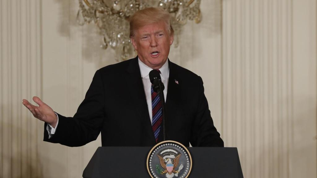 Trump, en una rueda de prensa en la Casa Blanca.