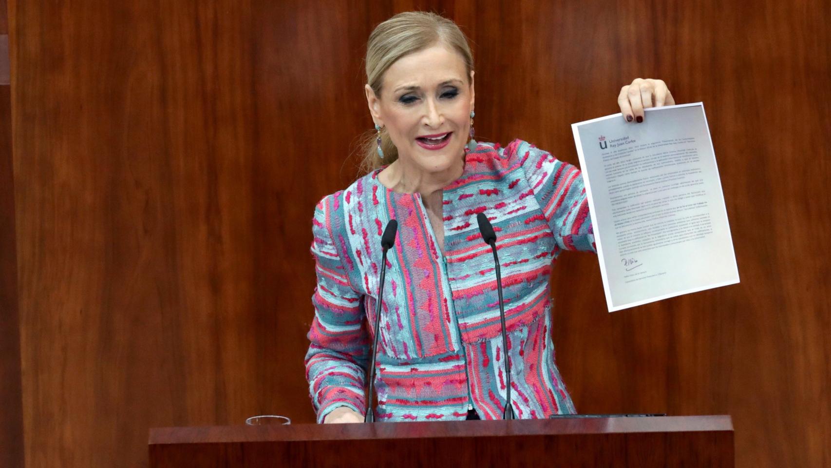 Cifuentes, en un momento de su intervención.