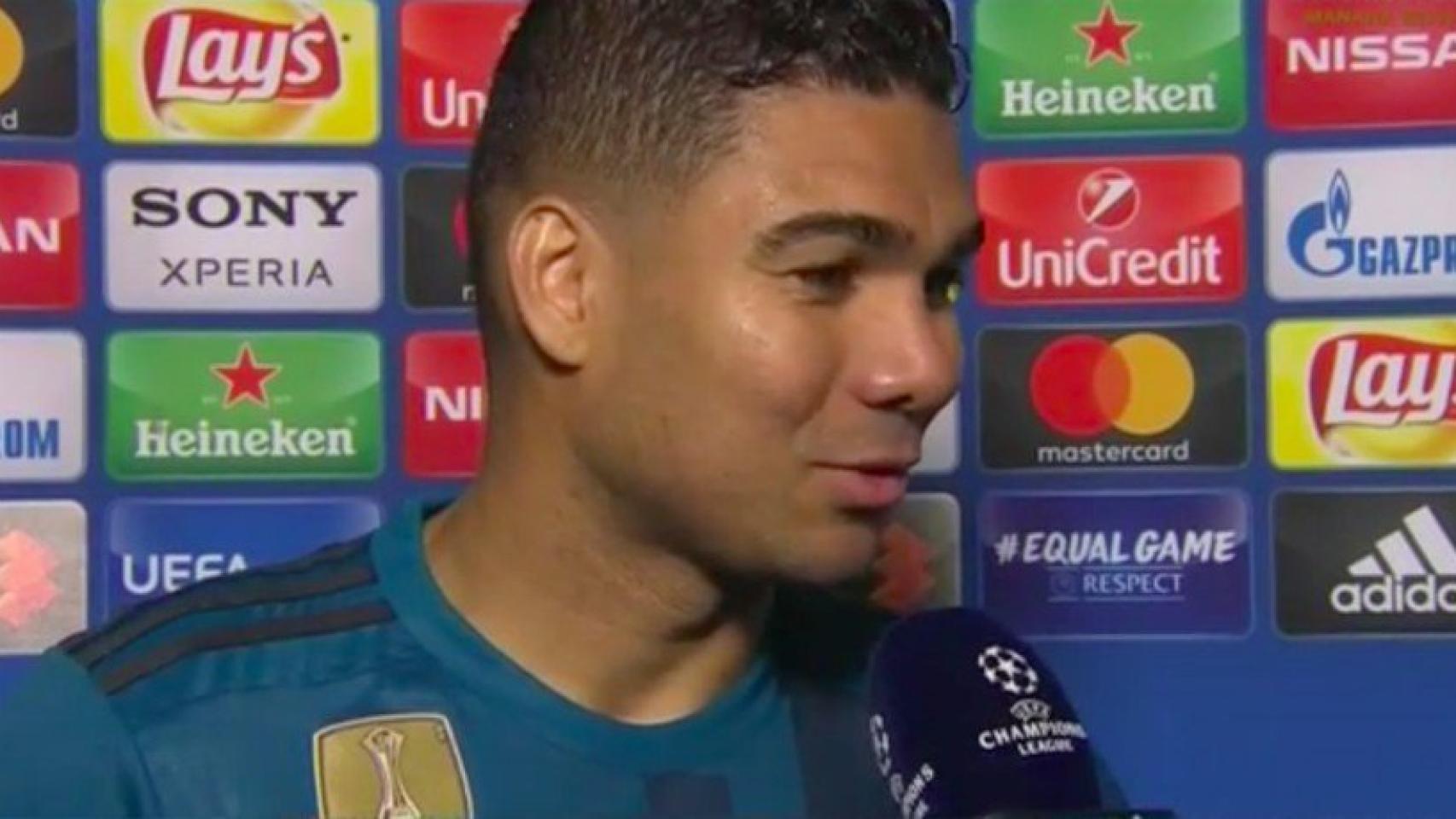 Casemiro en zona mixta