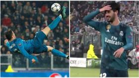 Reacción Isco a la chilena de Cristiano