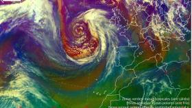 La borrasca sobre el Atlántico Norte que podría afectar a España.