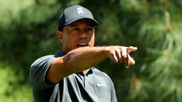 Tiger Woods durante su primera jornada en Augusta