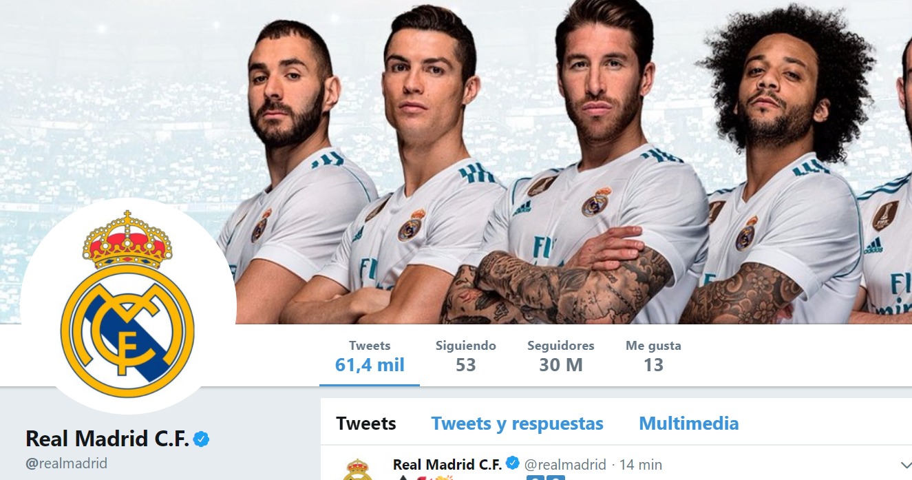 El Real Madrid, rey de Twitter: primera entidad deportiva con 30 millones de seguidores