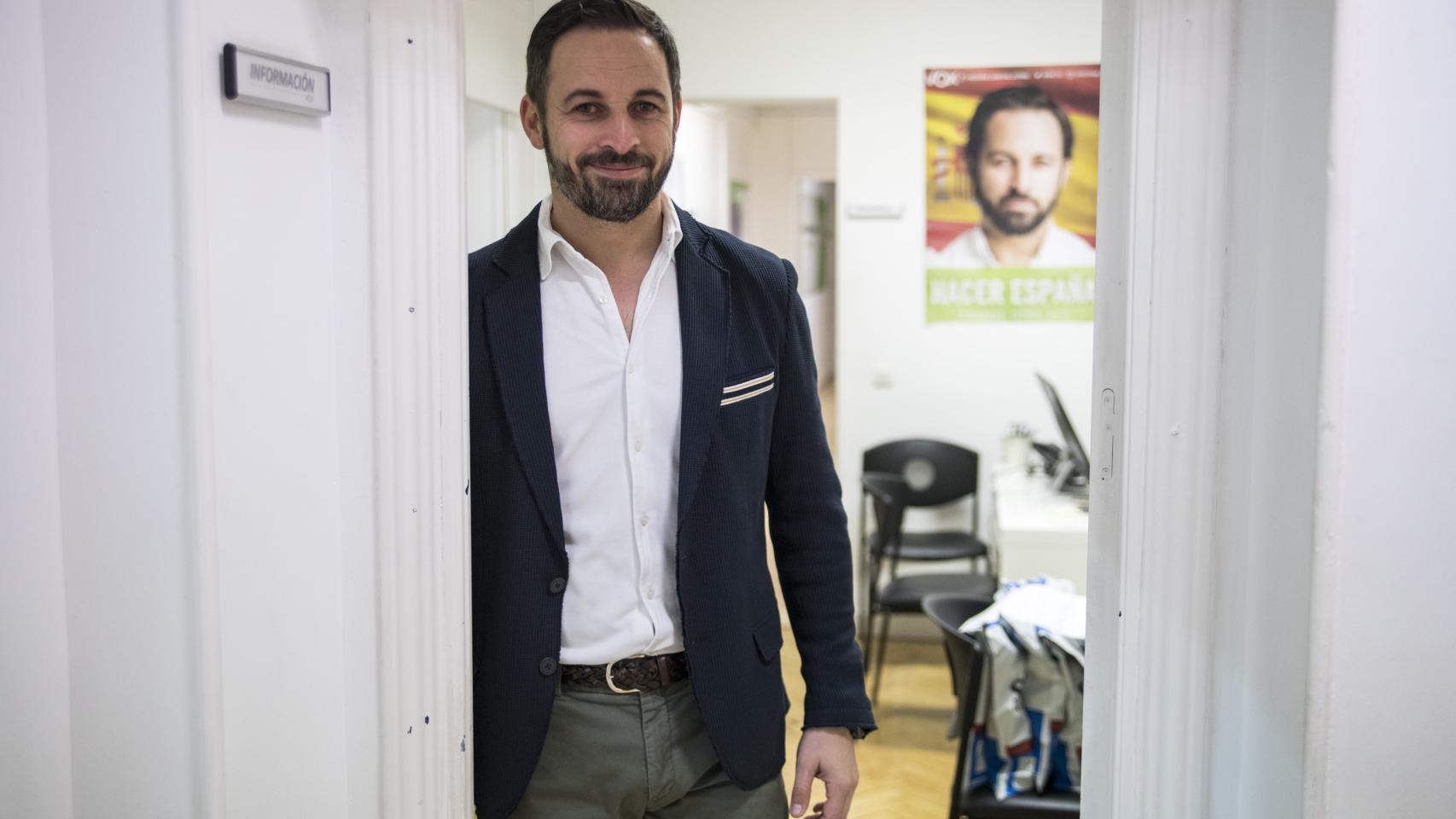 El presidente de Vox, Santiago Abascal, durante una entrevista con este diario.