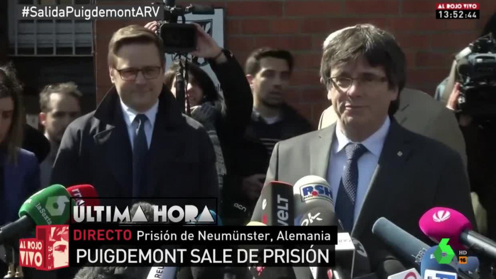 Puigdemont se queda sin repercusión a su salida de la cárcel en la tele nacional