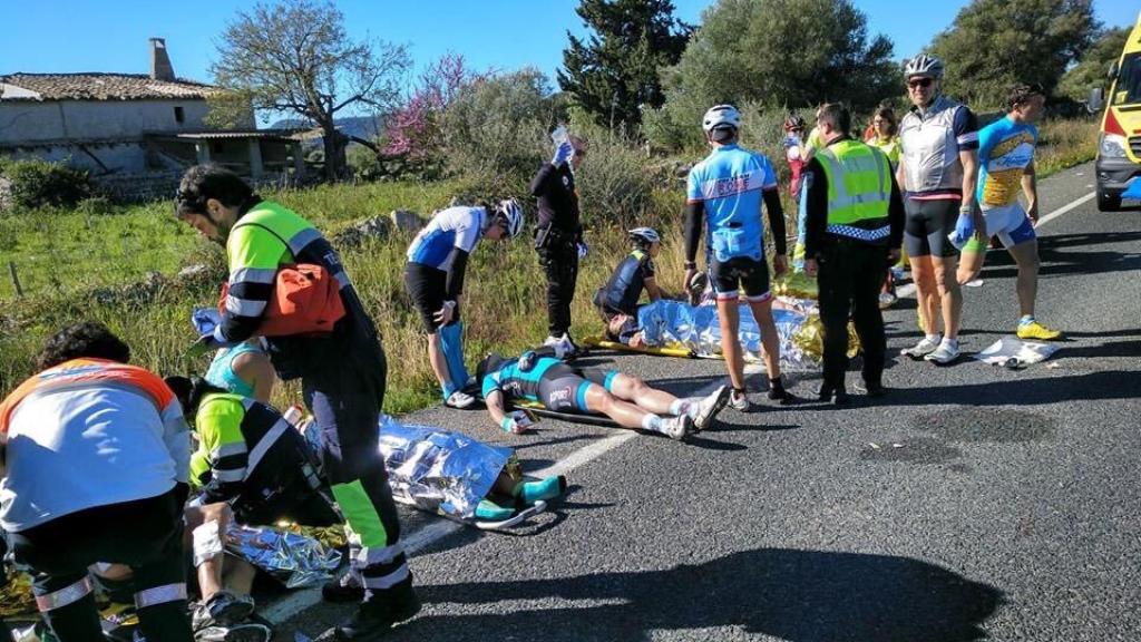 Lugar de los hechos tras el accidente de Capdepera.