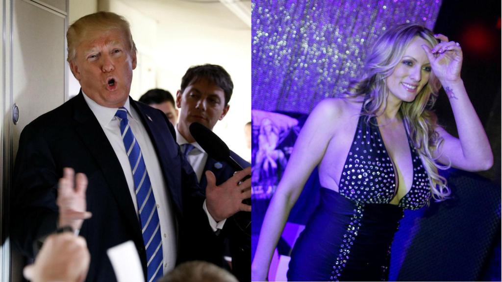 El presidente de EEUU, Donald Trump; y la actriz de cine para adultos Stormy Daniels.