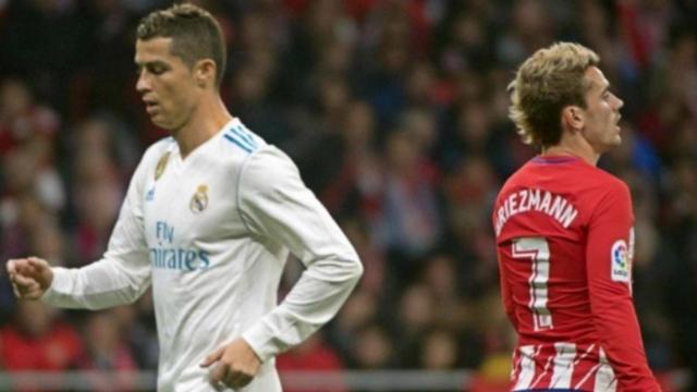 Cristiano y Griezmann, en el derbi