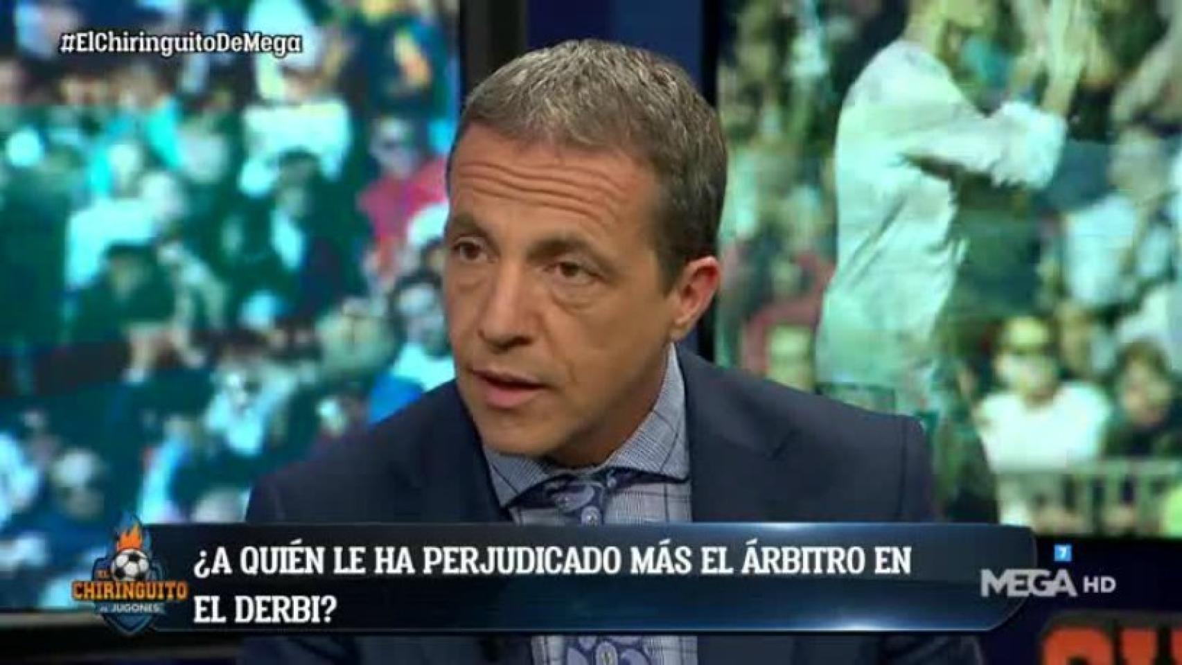 Cristóbal Soria en El Chiringuito. Foto: Twitter (@elchiringuitotv)