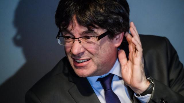 Puigdemont en la rueda de prensa en Berlín